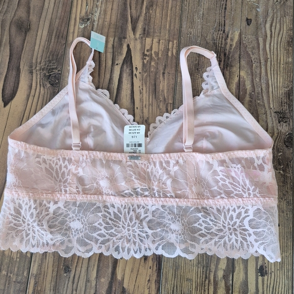 Victoria's Secret Pink Lace Bralette Unlined Size Large - Picture 2 of 4
